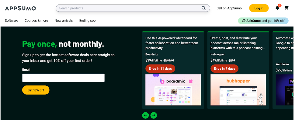 AppSumo screenshot