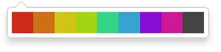a rainbow colored bar with a speech bubble in the middle .
