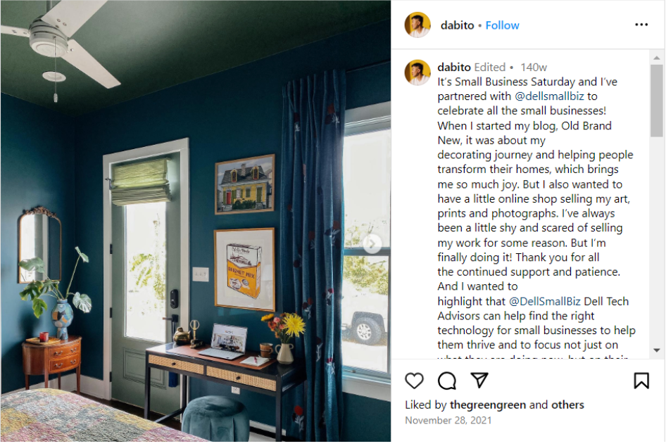 social media post about small business saturday