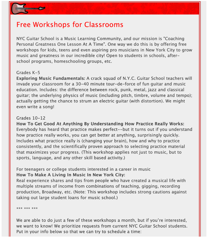 free guitar workshops