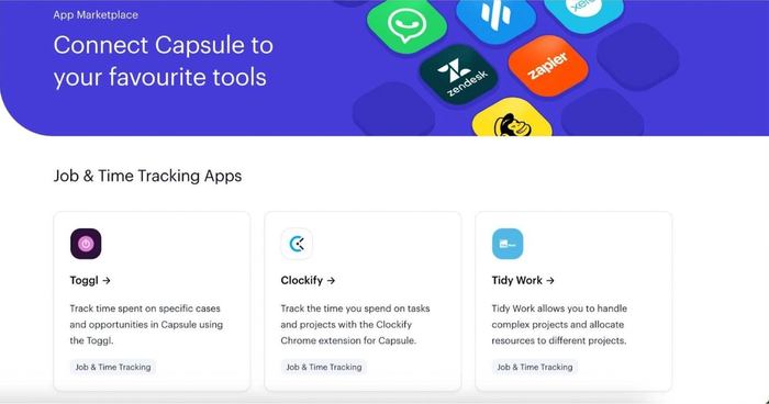 Job and time tracking integrations