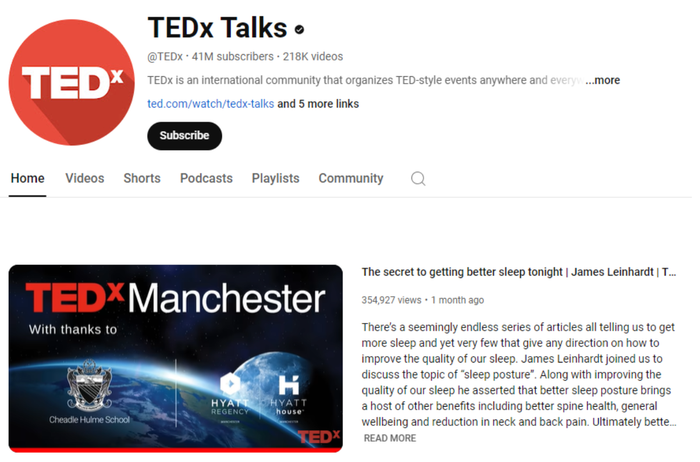 TEDx Talks Youtube channel