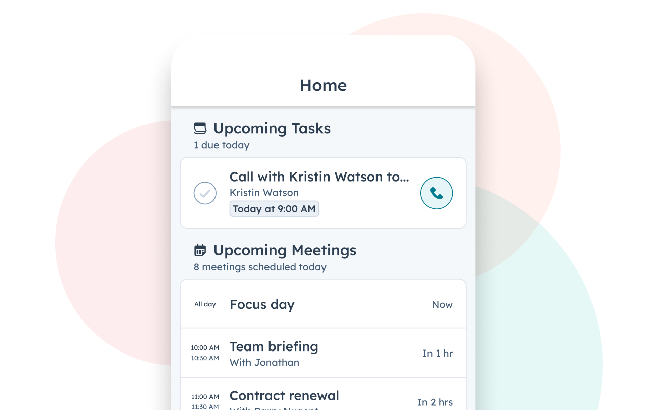 Hubspot mobile app.