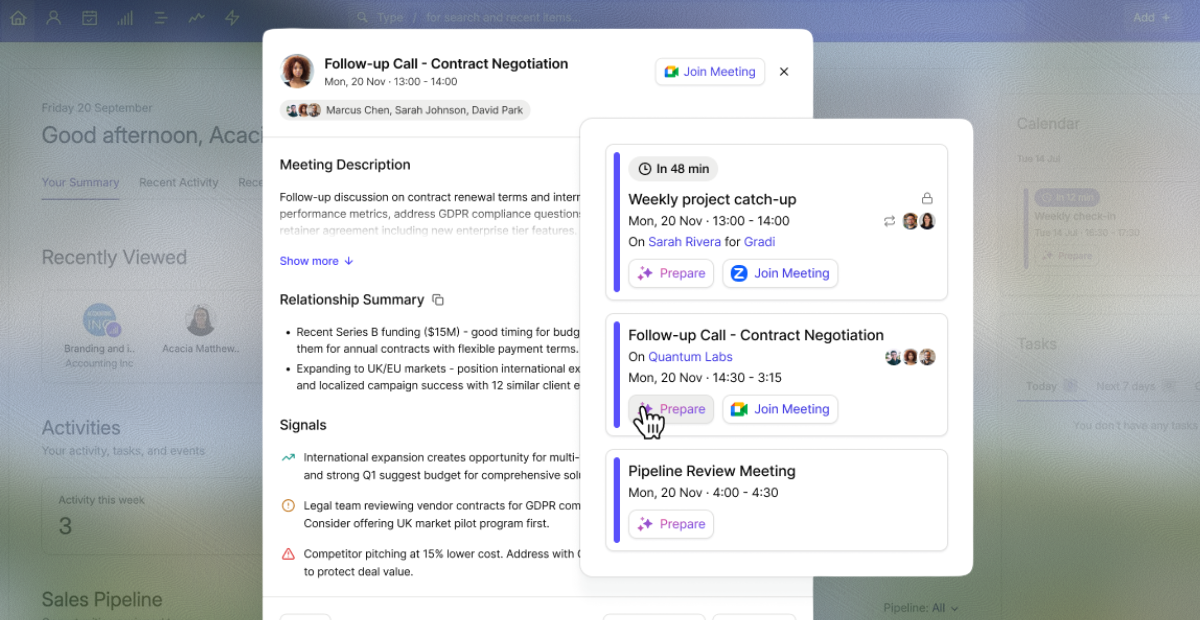 Introducing AI Meeting Prep: your briefing for every call