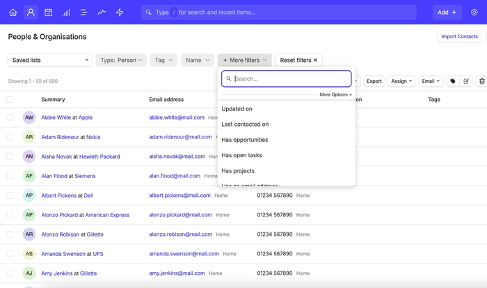 get familiar with filtering your people and organisations in capsule crm