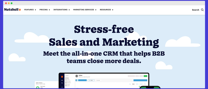 Nutshell CRM's website.
