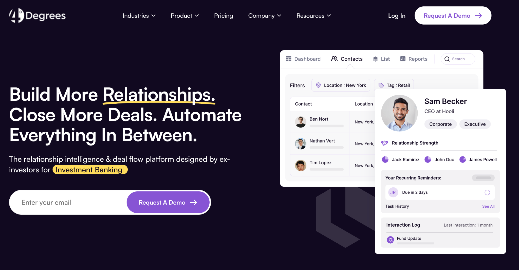4Degrees website homepage