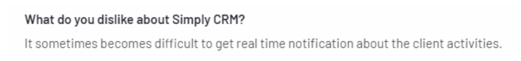 simply review about how difficult it is to get real-time notifications about client activity