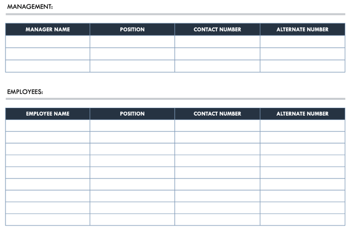 Contact list template
