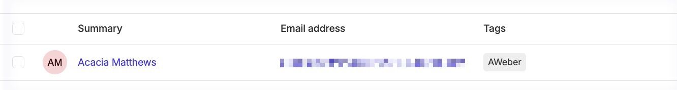 test aweber contact successfully added to capsule