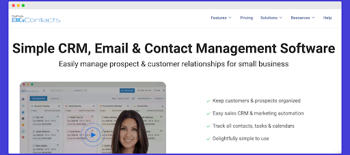 a website for simple crm email and contact management software