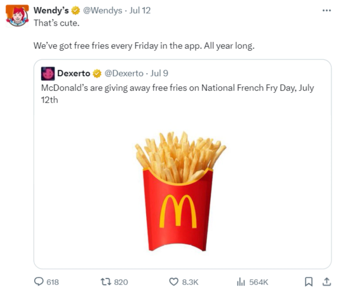 Wendy's tweet