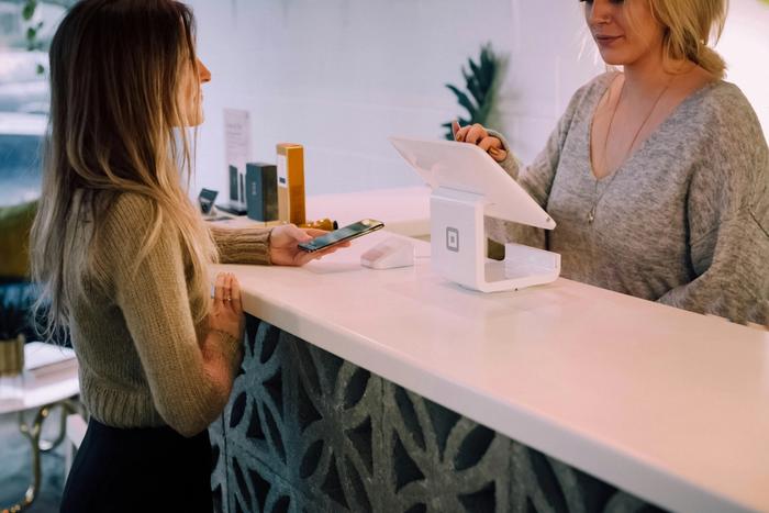 customer making a payment