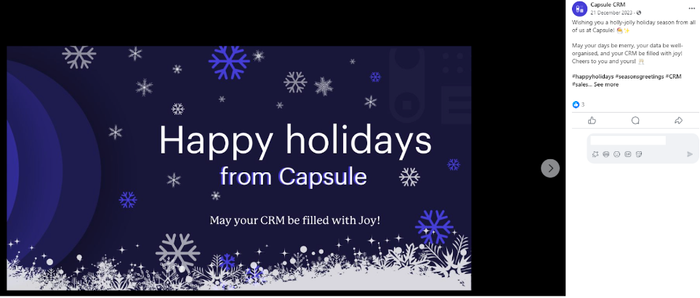 Capsule holidays message