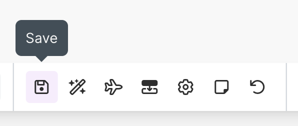 botón de guardar resaltado en el editor de Make