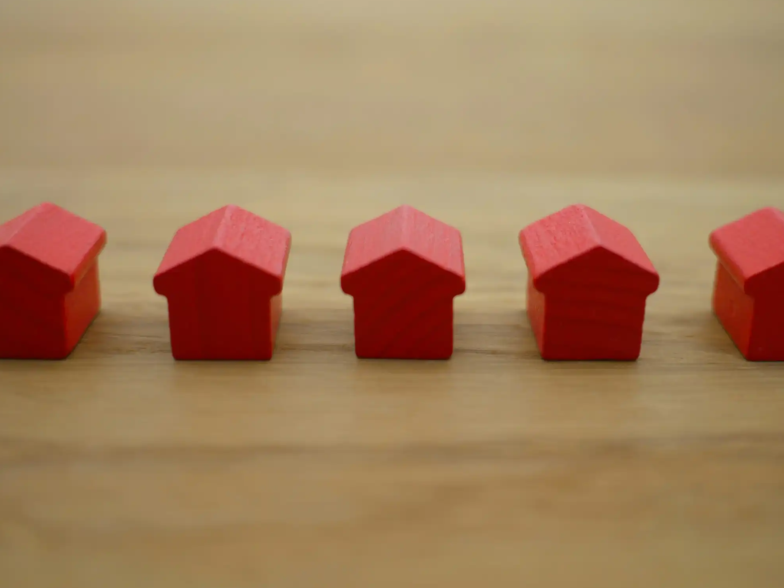 Small red wooden houses