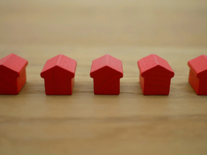 Small red wooden houses