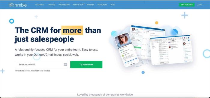 a screenshot of the website for rumble , a relationship - focused crm for your entire team .