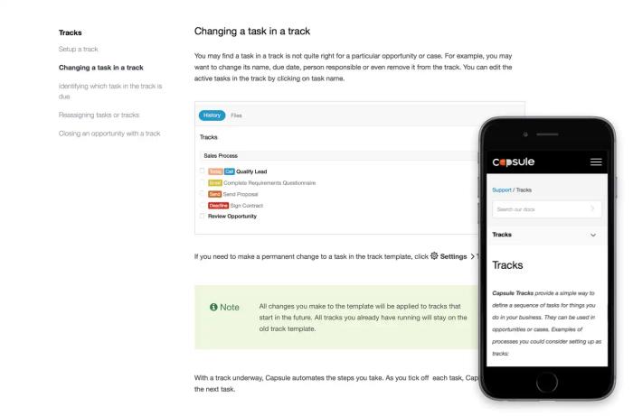 a screenshot of a website and a cell phone showing how to change a task in a track .
