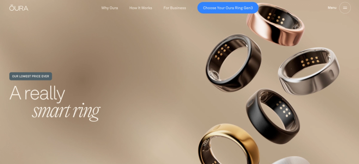 a really smart ring is advertised on a website