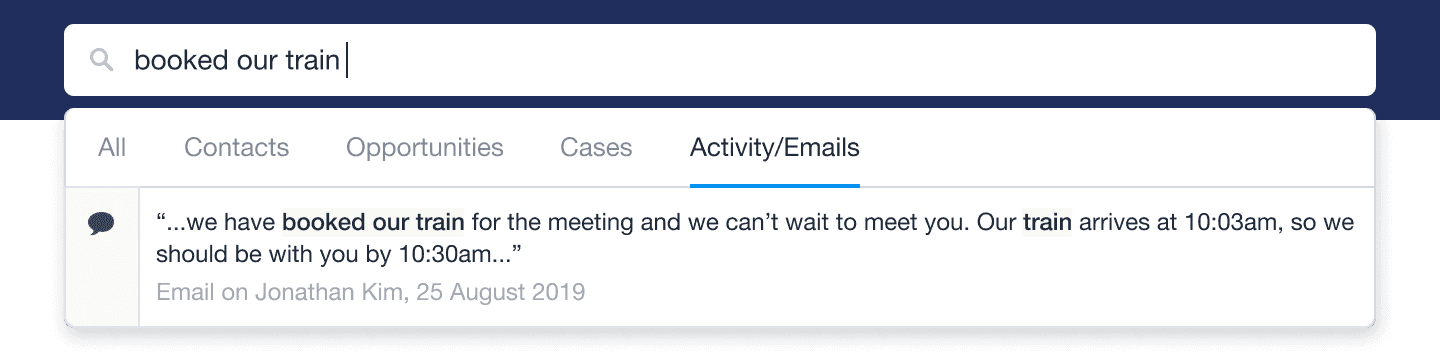 A search bar in Capsule CRM.