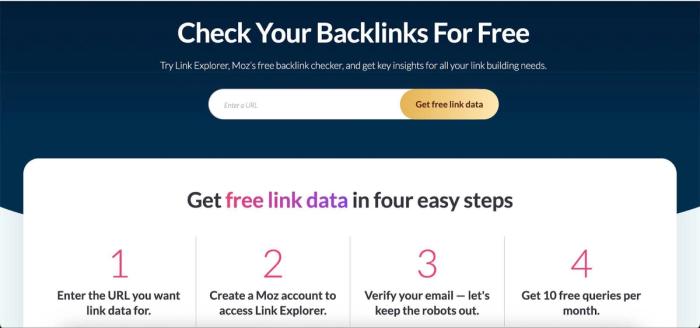 Moz Link Explorer - website.
