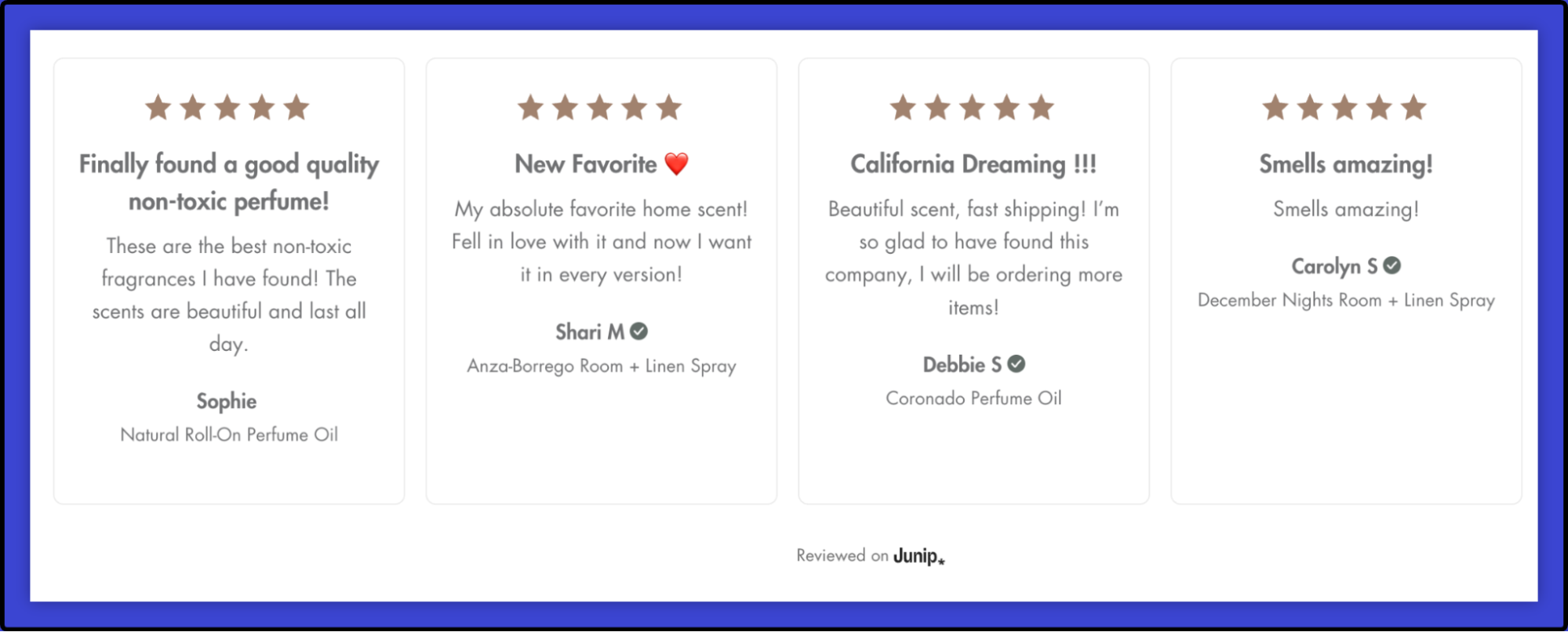 Clients' testimonials.
