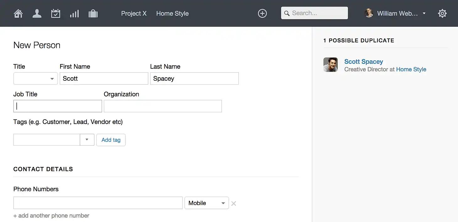 a screenshot of a new person page on a website .
