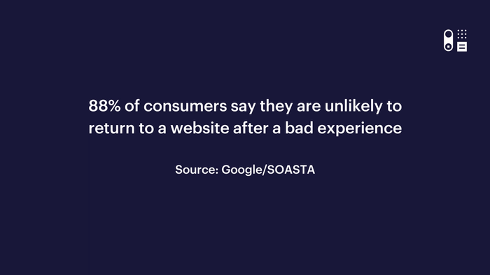 a blue background with a quote from google / soasta