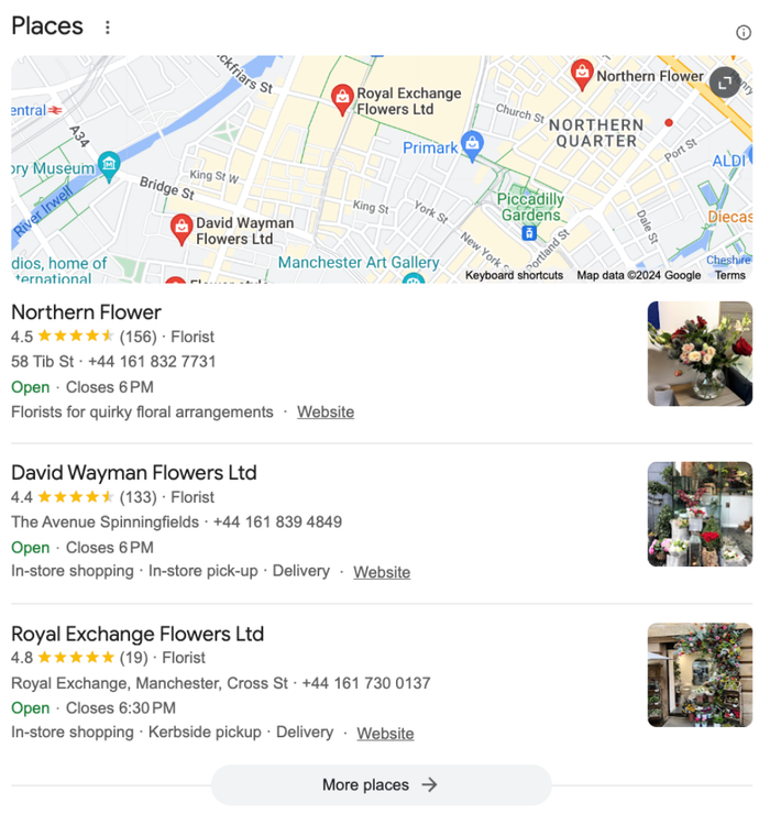 google maps businesses