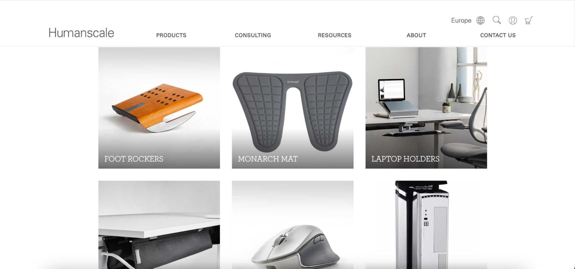 Humanscale's ergonomic office and desk accessories.