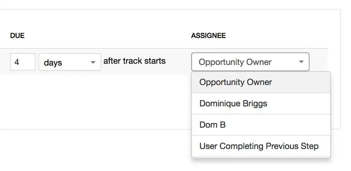 dropdown to select assignee