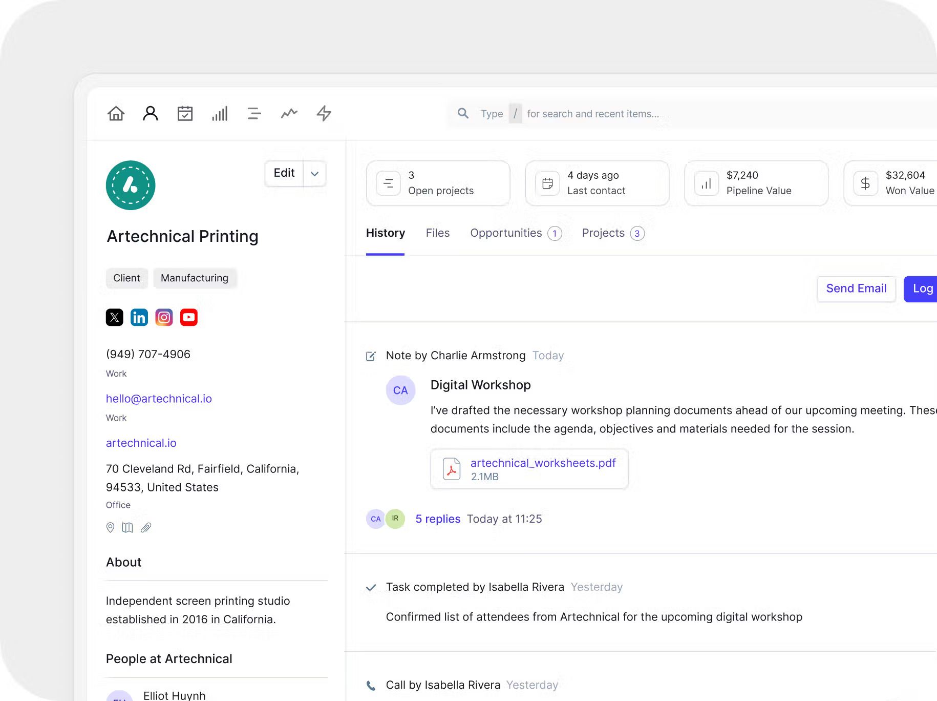 Capsule's lay out and contact management
