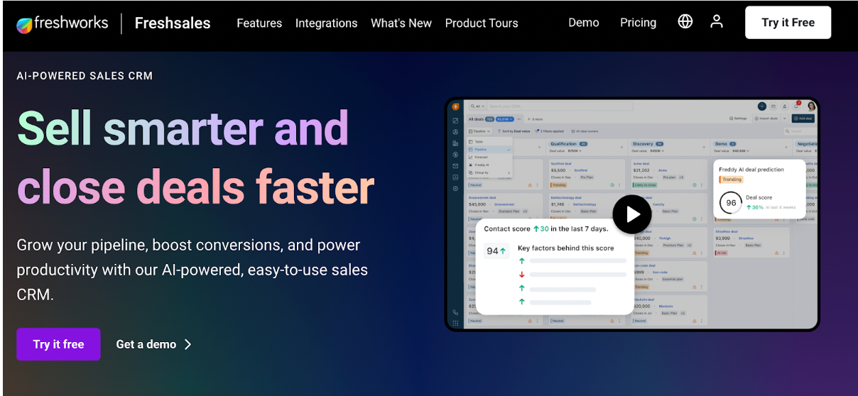 Freshworks homepage 
