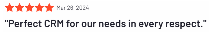 a review for perfect crm for our needs in every respect