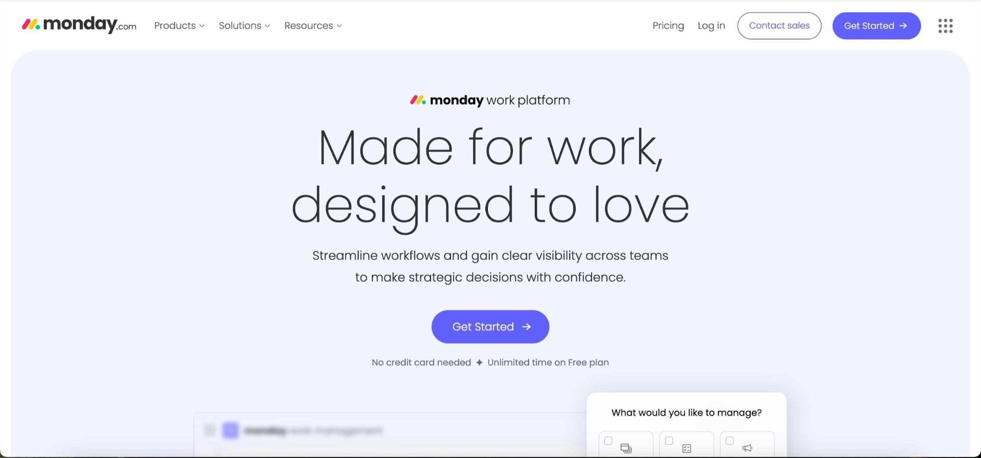Monday homepage