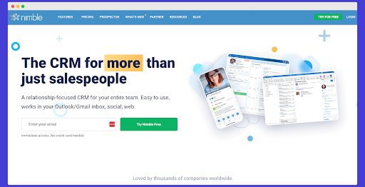 a screenshot of a website that says the crm for more than just salespeople