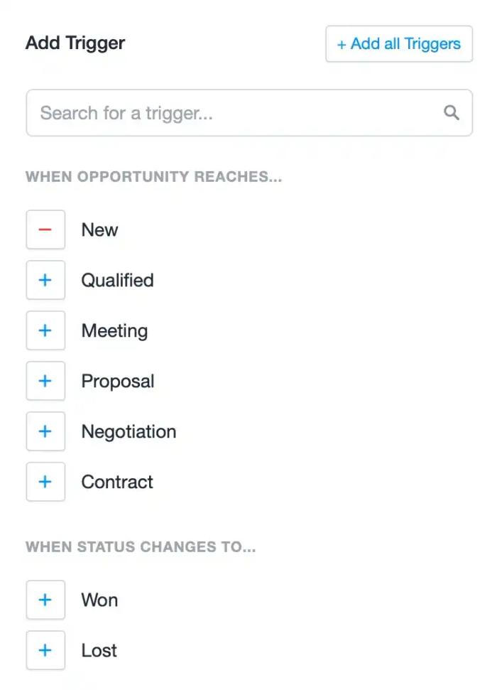 a screenshot of the add trigger page on a website .