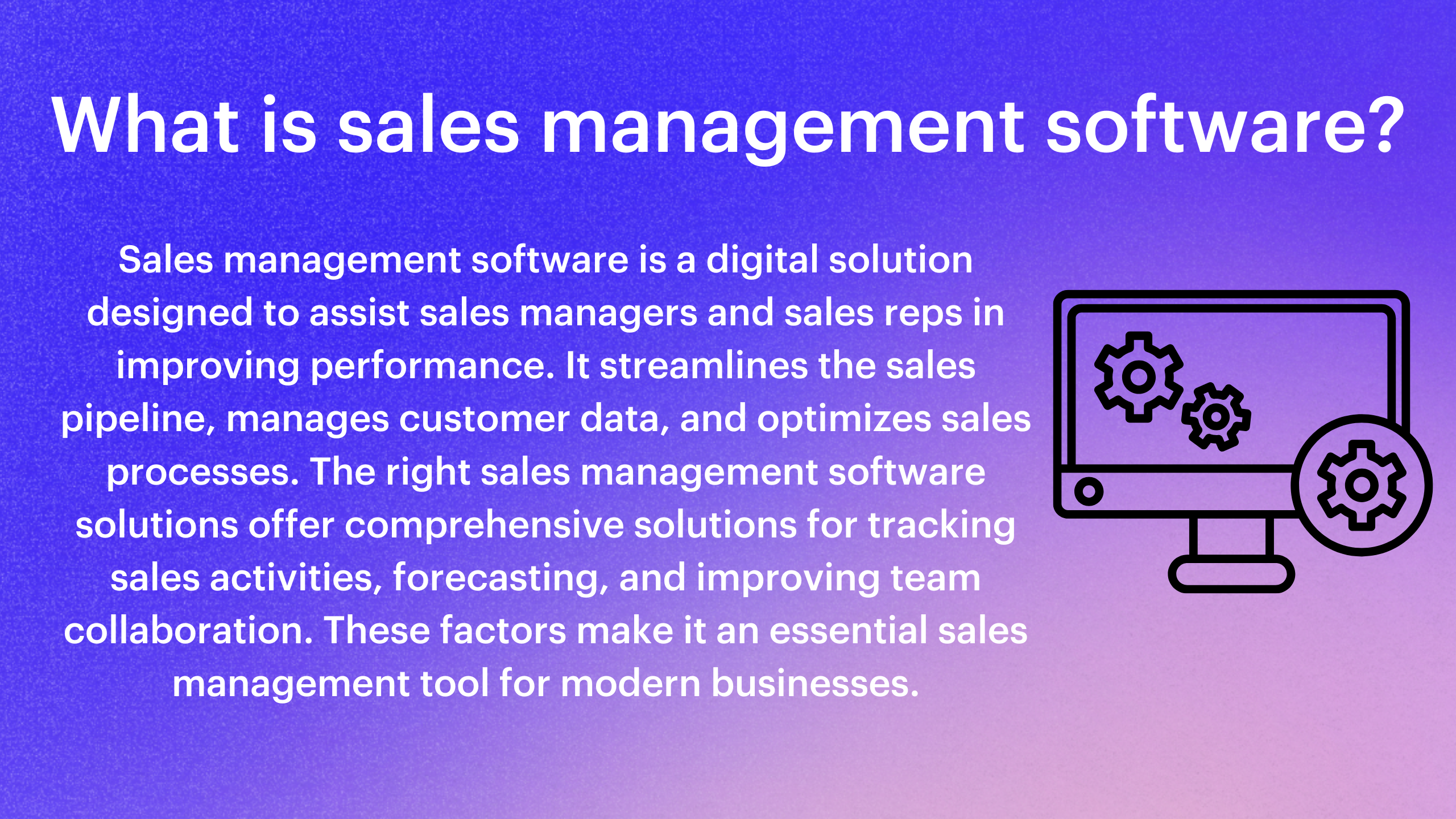 a poster explaining what is sales management software