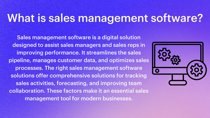 a poster explaining what is sales management software
