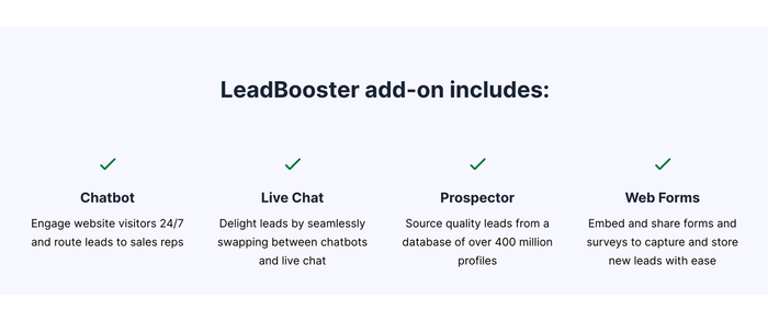 Screenshot shows the unnecessary add-ons in the leadbooster package