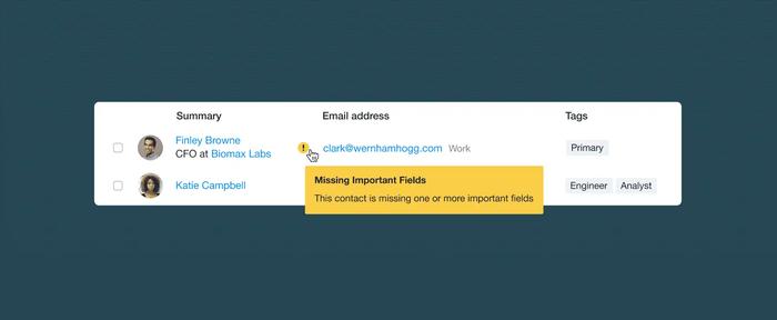 a screenshot of a summary page with missing important fields .