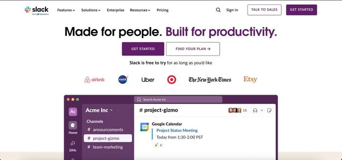 Slack website.