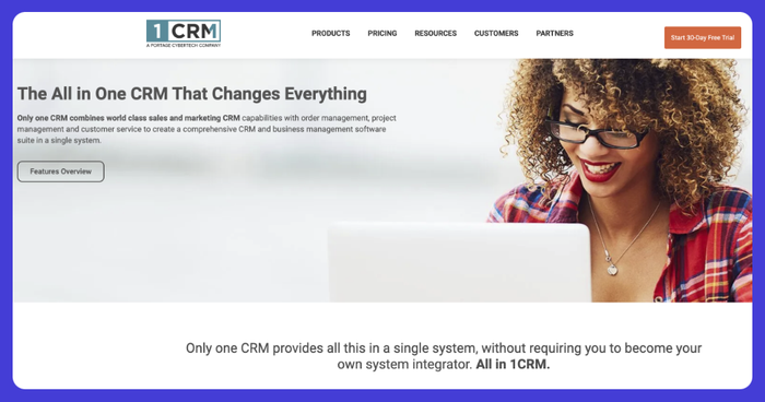 1CRM's website.