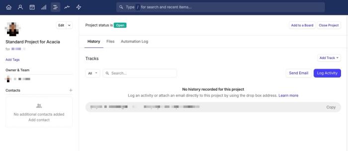 showing new project added in capsule from test zap
