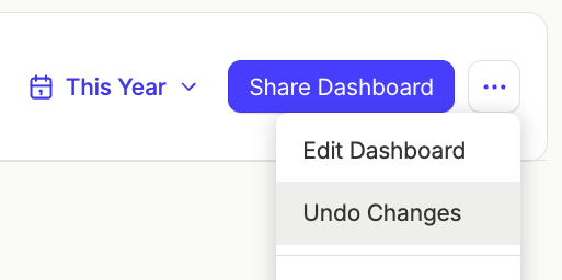 undo changes button highlighted for a custom dashboard