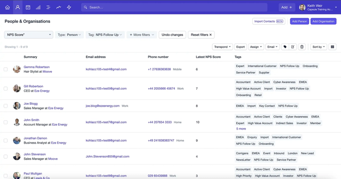 Screenshot of the Capsule userface.