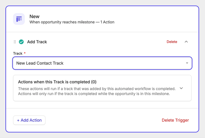 a screenshot shows a step in a Capsule workflow automation and how to connect to a relevant track