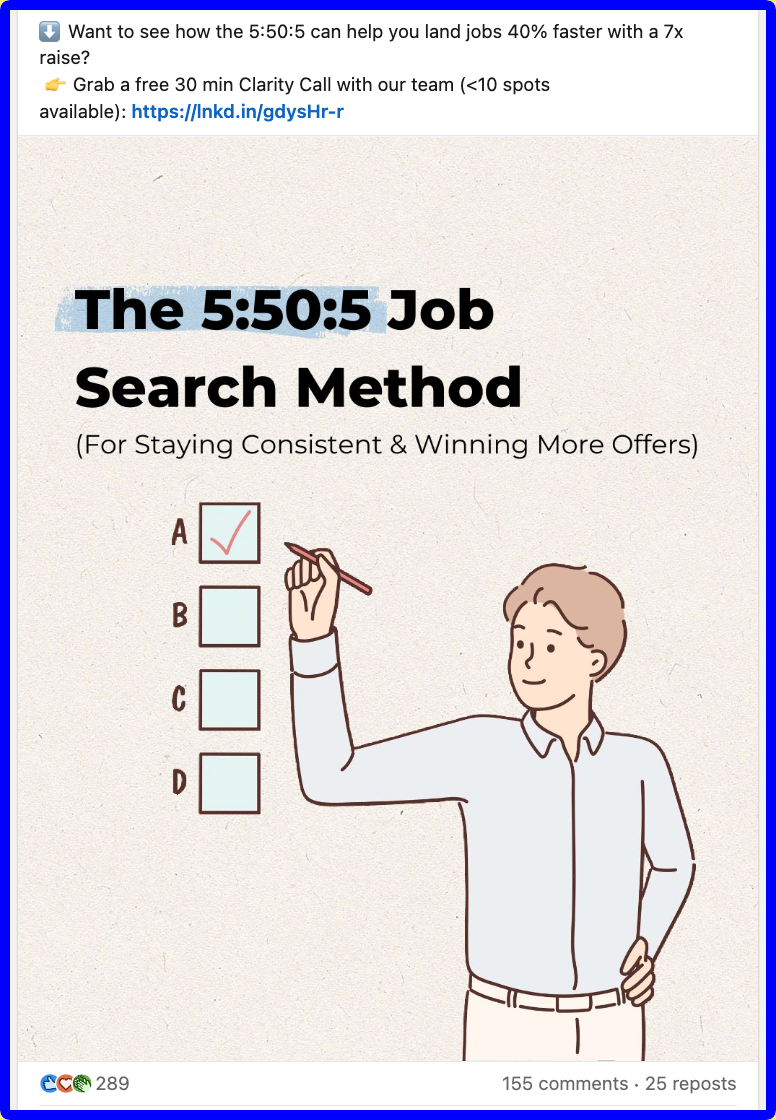 The 5:5:5 job search method.