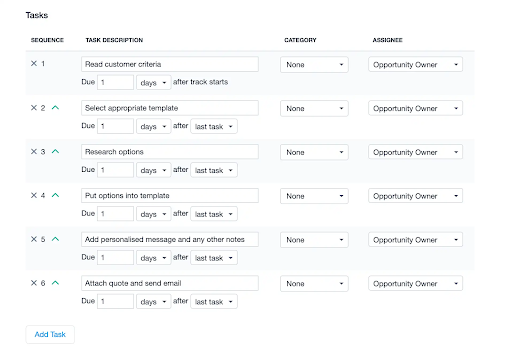 a screenshot of a web page showing a list of tasks .